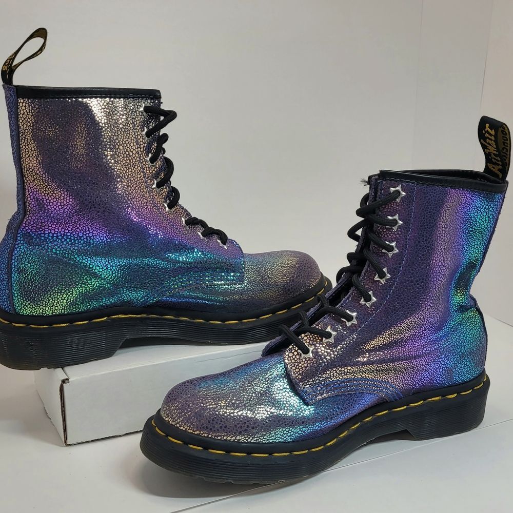 Dr. Martens Iridescent Purple Combat Boots - Women